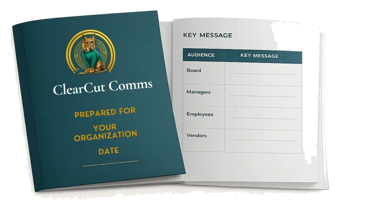 ClearCut Comms deliverable with an audience key-message map