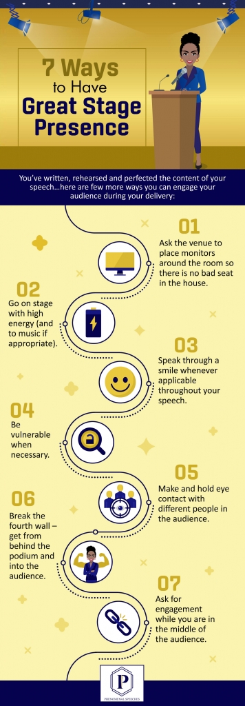 Infographic Showing 7 Ways to Have a Great Stage Presence