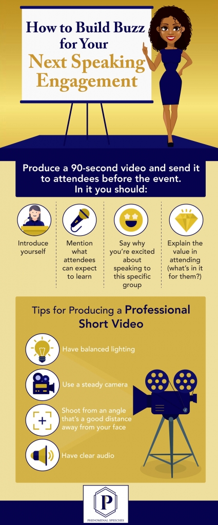 Infographic showcase how to build buzz for next speaking engagement