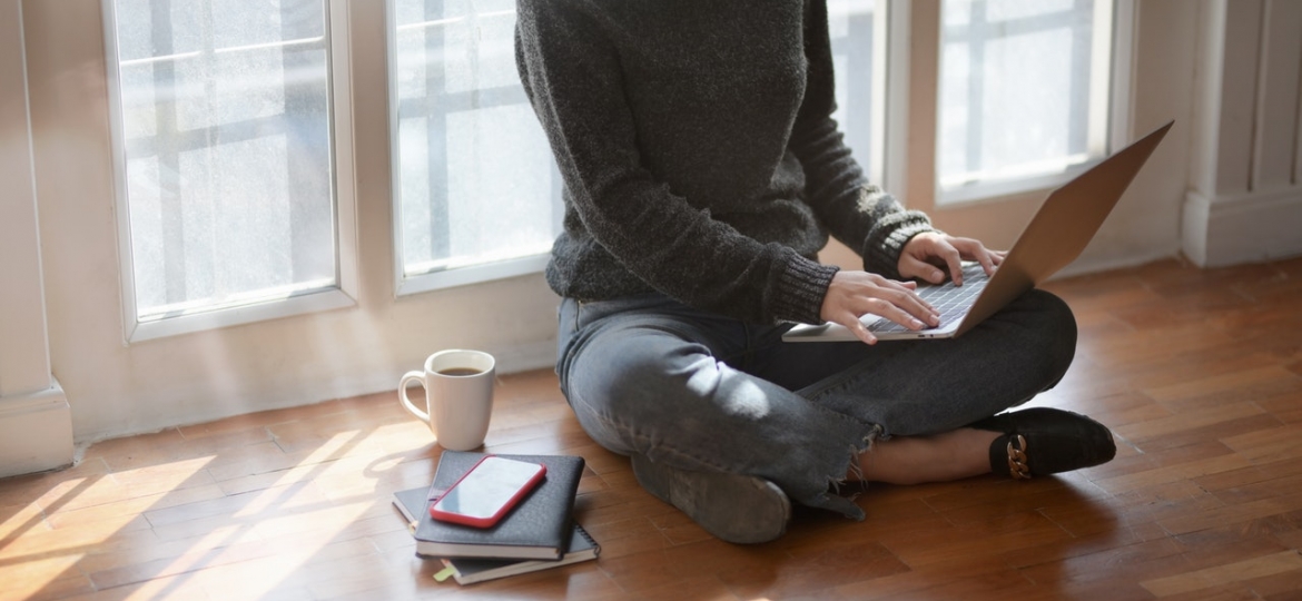 Woman telecommuting during pandemic